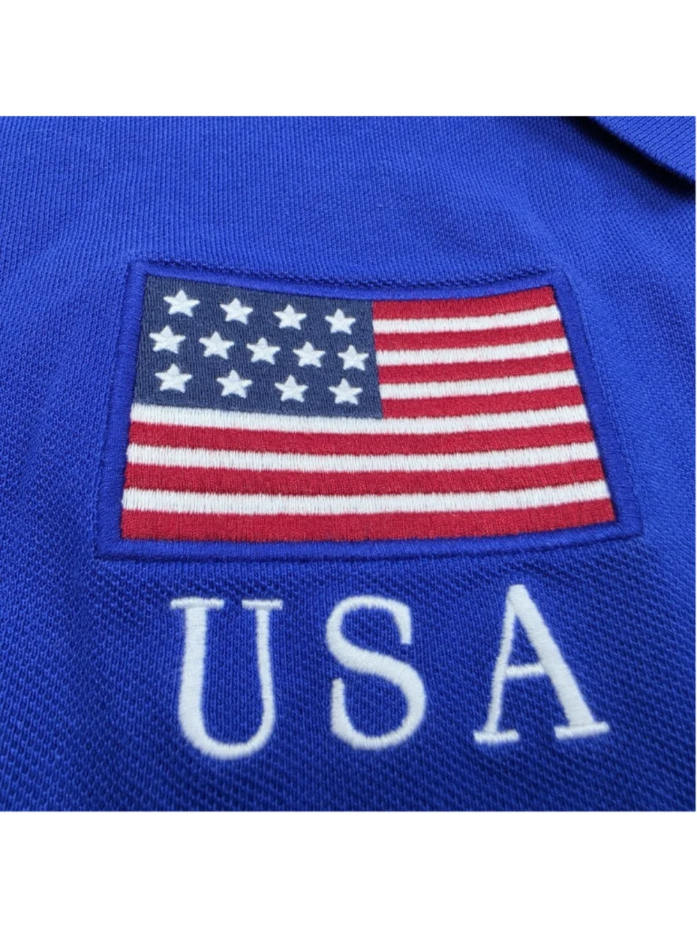 Polo Ralph Lauren USA Big Pony Rugby Polo Shirt Blue Long Sleeve XXL